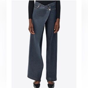 NWT Jonathan Simkhai Women's Blue Casey Wide-Leg Jeans
